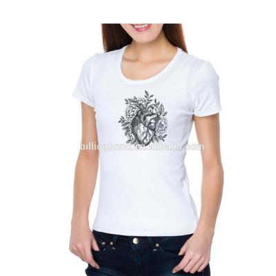 China Breathable Wholesale Custom Summer Women Plain White Short Sleeve T-Shirt for sale