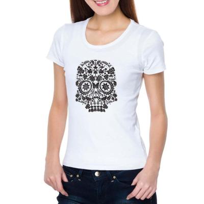 China Breathable Women Dia de los Muertos Skull Print Breathable Plus Size Women T-Shirt for sale