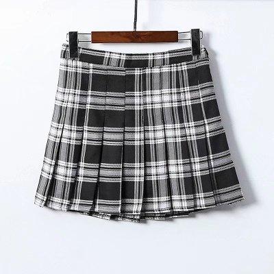 China Washable Women Fashion High Waist Beautiful Slim School Girl Ladies A Word Pleated Mini Skirt for sale