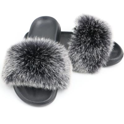 China New Girl Fur Slippers Lightweight Luxury Fluffy Ladies Indoor Warm Furry Flip Flops Women Amazing Plush Fur Slides Fur Slipper for sale