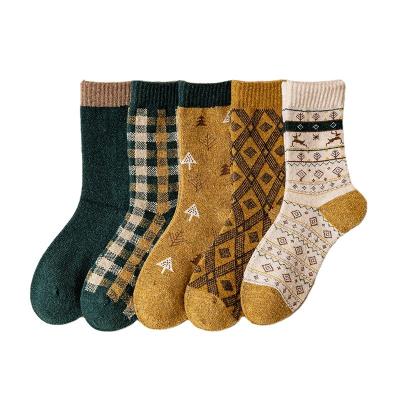 China 5 Color Sporty Cute Cozy Woolen Ladies Socks Winter Warmer Wool Socks Women Ladies Socks for sale