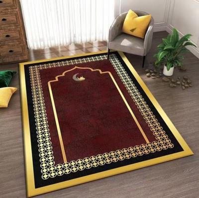 China Mini Muslim Prayer Mat For Portable Washable Polyester Kids Blanket Small Kids Islamic Plain Flannel Custom Prayer 2023 for sale