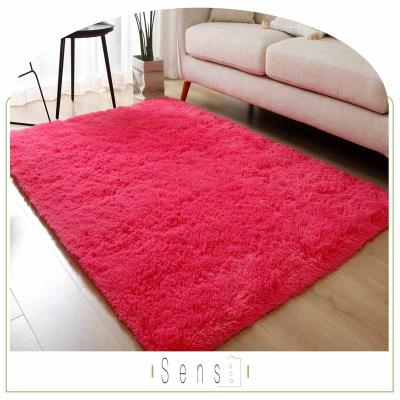 China Red Color Washable High Quality Washable Area Rug Carpet Area Rugs Modern Polyester Living Room Shag Area Rugs Plush Velvet for sale