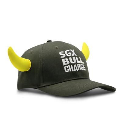 China Character Custom Design High Quality Solid Color Horns Toddler Snapback Hats Both Kids Snap Back Hat Cap for sale