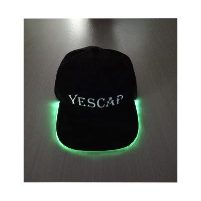 China JOINT EL Panel Streetwear Snapback LED Night Light Snap Back Cap Hat for sale