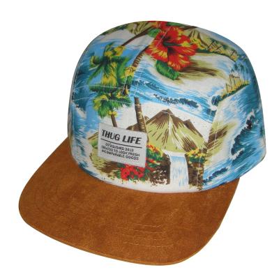 China Fashion Hawaii Crown Camp Hat 5 Panel Camper Hat Suede Sun Visor COMMON Sport Camp Hat Hat for sale