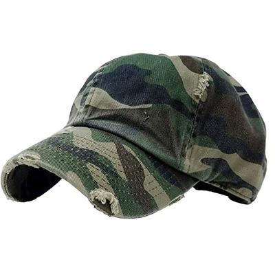 China JOINT Camouflage Custom Military Hats Distressed Cotton Washed Army Hats With Custom Patch Logo for sale