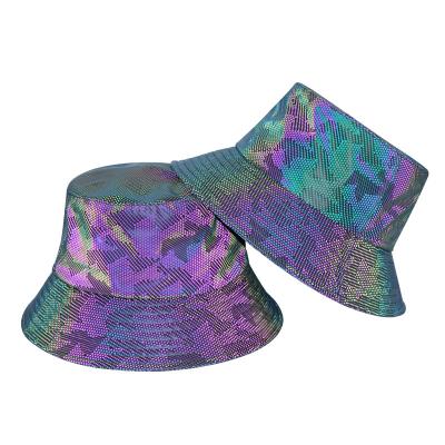 China Custom Wholesale Bucket Hat Fashion Summer COMMON Reflective Bucket Hat Men for sale