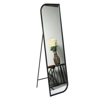 China Modern Simple Black Rope Decor Metal Frame Floor Standing Large Full Body Long Mirrors For Bedroom for sale