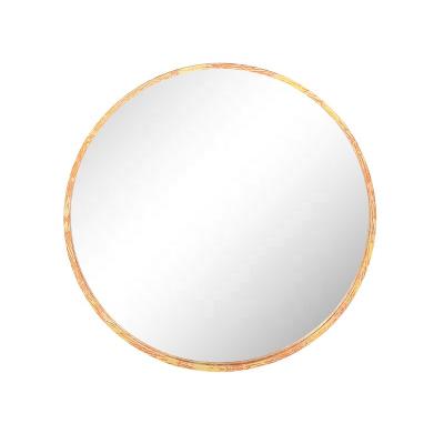 China Modern Minimalist Bath Vanity Luxury Metal Mirror Vintage Gold Leaf Frame Round Wall Mirror Great For Decor for sale