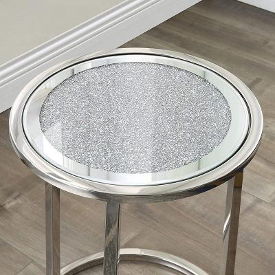 China New Arrival Side Table Crystal Inlay End Table Living Coffee Room Easy To Clean Sofa Small Round Modern Luxury for sale