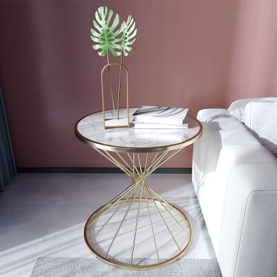 China Luxury Minimalist Living Room Sofa Round Marble Side Light Nordic Modern Small Coffee Table Table for sale