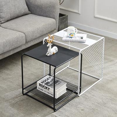 China (Other) Small Adjustable Simple Metal Square Coffee Table Set Sofa Corner Side Modern Nordic Table for sale