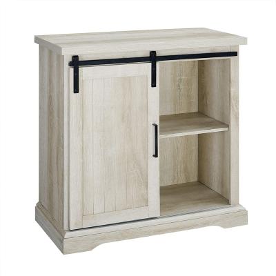 China RTA Cabinets Antique White Oak Gray Sliding Barn Door Wood Living Room Storage Sideboard Easy Clean Modern Cabinet for sale