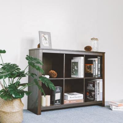 China Vintage Wood Industry Cube 6 Shelves Wooden Corner Wall Book Shelves Bookcase For Bedroom And Office for sale