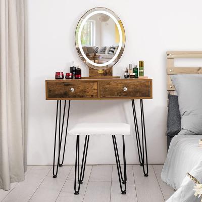 China Manufacturing Industry Simple Mirrored Dresser Table Bedroom Vanity Makeup Table Set With Mirror for sale