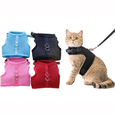 China Sustainable Wholesale Adjustable Pet Cat Dog Soft Mesh Padded Harness For Outdoor for sale