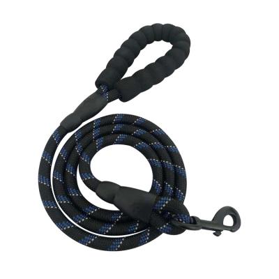 China Personalized Reflective Soft Comfortable Padded Nylon Gliding Handle Rope Dog Leash For Walking for sale