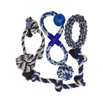 China Sustainable Wholesale Dental Custom Cotton Rope Durable Dog Chew Set Pet Accessories And Toy for sale