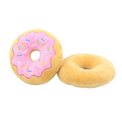 China Soft Plush Stuffed Food Game Sustainable Play Animal Kawaii Cartoon Pet Donuts Toys Donut Squishy Toy Customized for sale