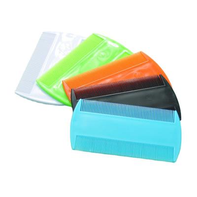 China Double Side Dog Hair Remover Cleaning Brush Plastic Portable Pet Lice Comb for sale