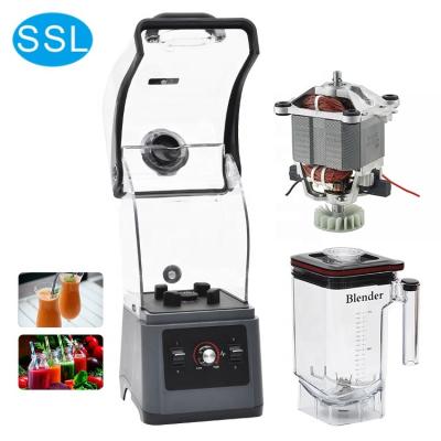 China Multifunctional Heavy Duty Industrial Smoothie Maker Commercial Ice Crusher SSL Blender With Soundproof Cover for sale