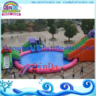 China Giant Inflatable dragon water slides with big swimming water pool protable park for sale