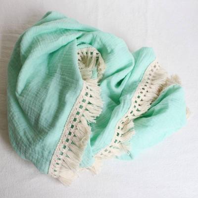 China i@home 120x120cm Summer Portable Cotton Muslin 100% Baby Blanket Wrap Blanket for sale