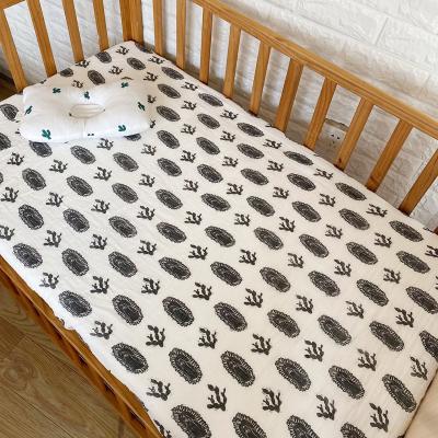 China I@home Sustainable Organic Muslin Baby Fitted Crib Sheet for sale