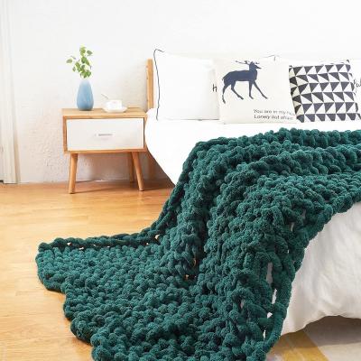 China Fluffy Winter Chenille i@home Super Soft Comforter Chunky Pet Kids Knit Blanket Throws for sale