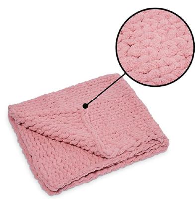 China Soft Chunky Plain i@home Baby Christmas Knit Throw Blanket For Sofa for sale