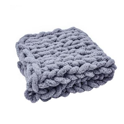 China Wholesale i@home plain in stock chunky thick knit blankets and throws for sale