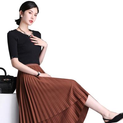 China Wholesale Hot Selling Breathable In China Skirt Pleating Machine Pleated Mini Women's Skirt Pleated Fashion Skirts for sale