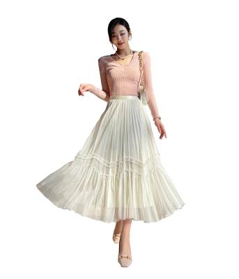 China China Hot Sale Breathable Women's Fashion Pleated Skirts Customize Pleated Pleated Midi Skirts Women for sale