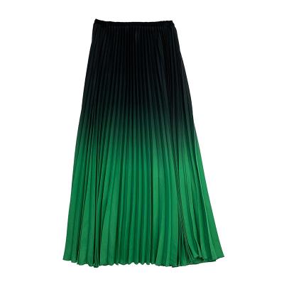 China China Sustainable Wholesale High Quality Hot Selling Dresses Women Casual Solid Pleated Pleated Midi Skirt for sale