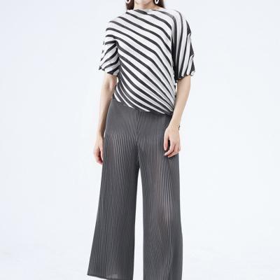 China Wholesale High Quality Breathable Hot Stylish Korean Short Sale Lowest Price Stripe Clothes Long Sleeve Woman Tops for sale