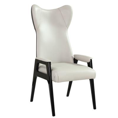 China Soft Backrest JJ Furniture Modern Style Leather And Fabric Luxury Home Dining Chair Dining Set for sale