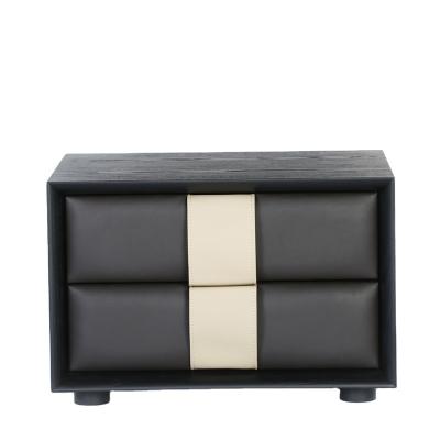 China PF Style Design Bedroom High End Home Bedsidet Luxury Italian Modern Leather Decor High Quality Modern Leather Able Support Able Night Stand for sale