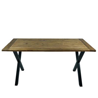 China Traditional Solid Recycle Old Elm Tea Table With X Style Table Legs 30x60inch for sale