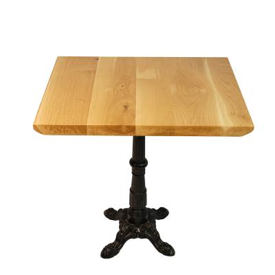 China Traditional Solid Living Oak Wood Edge Coffee Table 24x30inch With Roman Style Base for sale