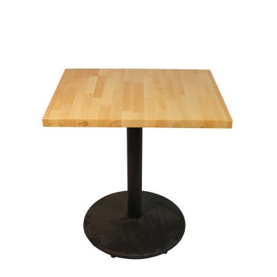 China Traditional solid beech wood butcher block coffee table 24x30inch with round base for sale