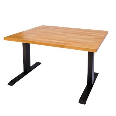 China 100% Solid Beech Wood Butcher Block Solid Wood Desk With T Style Legs 30x48inch for sale