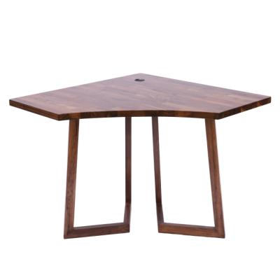 China 100% 91x91cm Black Walnut Solid Butcher Stall Solid Wood Single Desk With T Style Legs for sale