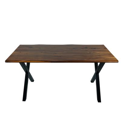 China Black Walnut Traditional Solid Edge Living Desk With X Style Legs for sale