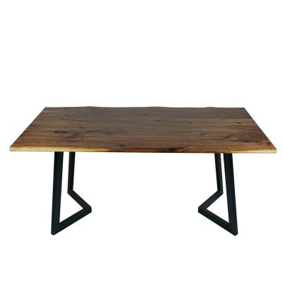 China Black Walnut Traditional Solid Edge Living Desk 30x60x0.8inch With V Style Legs for sale