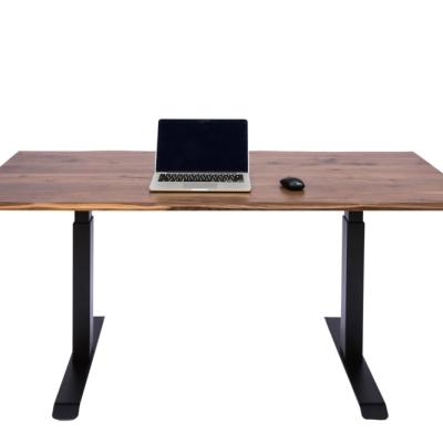 China Rustic style living edge desk solid traditional black walnut top30x60x0.8inch for sale