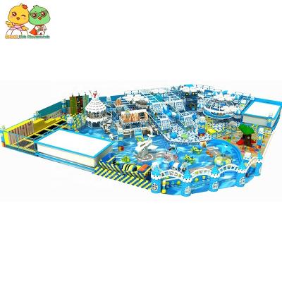 China 3-15 years old indoor playground equipment kids snow and ice playground ball themed blue indoor soft pool for sale