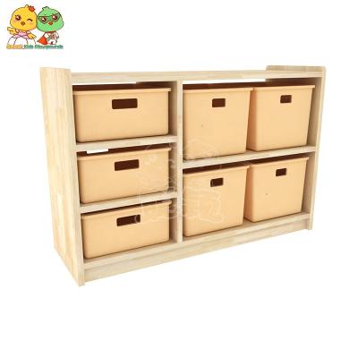 China Kindergarten Kindergarten Kids Modern Oak Pine Cabinet Solid Wood Furniture for sale