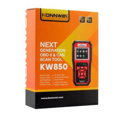 China Check Battery Voltage KONNWEI KW850 Car OBD2 Diagnostics Tool KW 850 OBDII Scanner PK AD310 NT301 Full Auto Update Free for sale