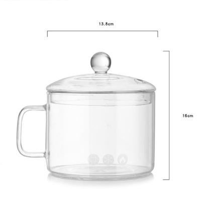 China 1500ml Mini Glass Cooking Pots High Borosilicate Glass Sustainable Direct Noodles Cooking Pot for sale